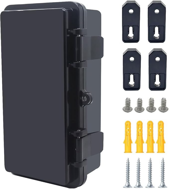 Junction Box, Hinged Black Cover IP67 Waterproof ABS Project Box by Otdorpatio