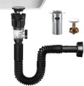 Flexible Sink Drain Pipe Kits, Adjustable Bathroom Sink P Trap by DROPINKITCHENSINK