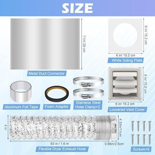 4 IN Dryer Vent Kit-Dryer Vent Hose Connector Wall Ducting Kit - Image 2