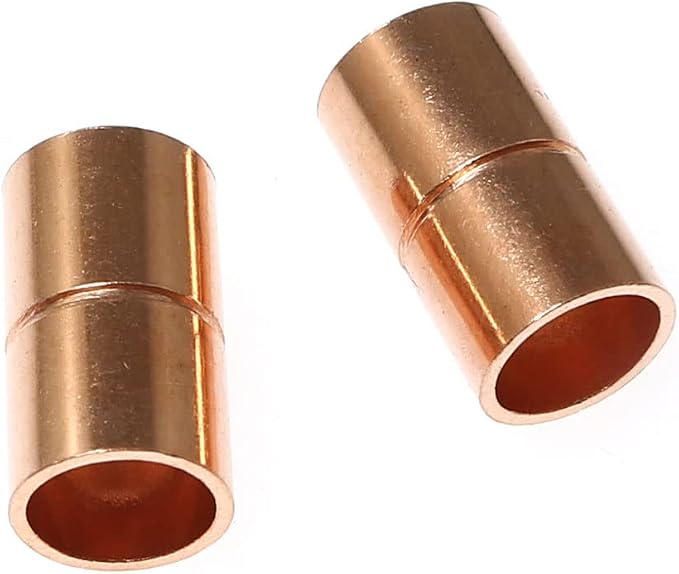 RLECS 8pcs Straight Copper Coupling Rolled Tube Stop Pipe Fitting 5/16 Inch ID - Image 6
