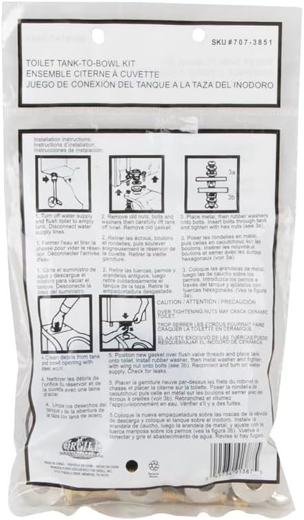 Rocky Mountain Goods Toilet Tank Bowl Gasket Kit - Image 2