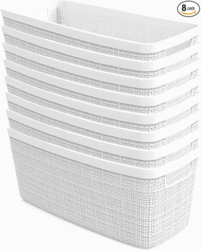 Curver Set of 8 Slim 6.8L Jute Decorative Plastic Organization and Storage by Unknown