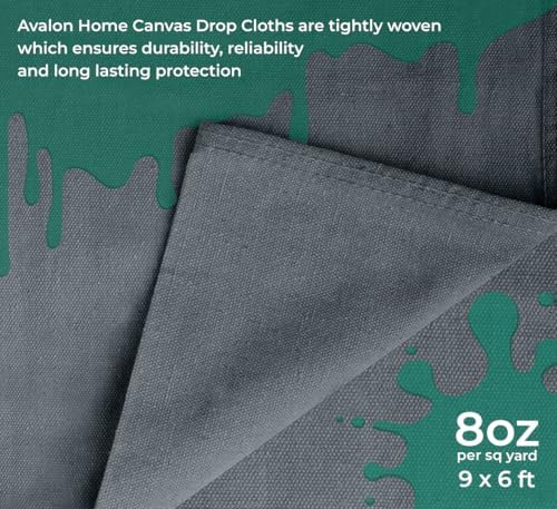 Canvas Drop Cloth for Painting 9x6 feet Pack of 2-8oz Painters Drop Cloths for - Image 6