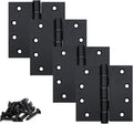 Stainless Steel Matte Black 4 inch Door Hinges, Interior Door Hinge，Heavy Duty by -Since1997s