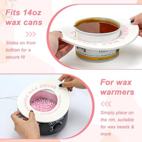 2 PCS Reusable Silicone Wax Collars Fits Most 14 Oz Wax Pot Liner Collar Clean - Image 6