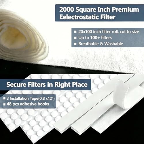 MERV 8 Air Vent Filters Kit 20x100 Inch|Cut to Fit Filter Material, High-Grade - Image 4