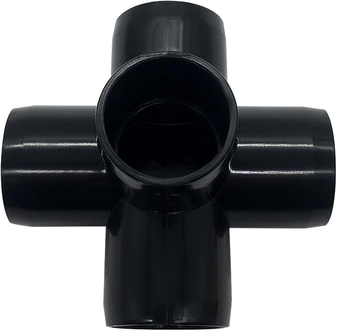 1“ Tee PVC Fitting 5 Way Elbow Connector, Furniture Grade 90 Degree Elbow Side - Image 3