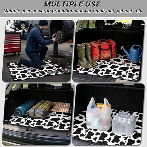 Black White Cow Cargo Liner for SUV Sedan 29"x39" - Image 3