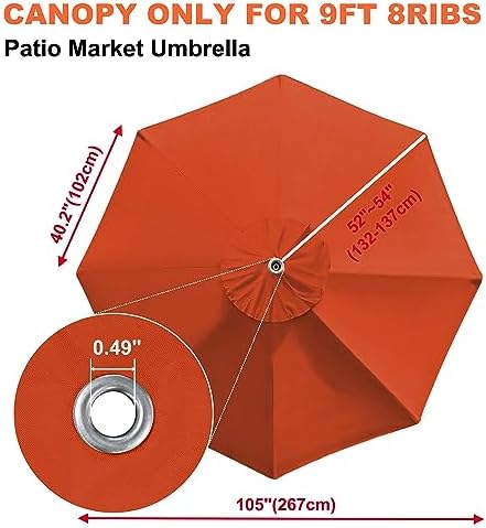EliteShade USA 9FT Patio Umbrella Replacement Covers 8 Ribs Market Umbrella - Image 3