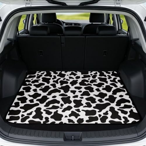 Black Cow Print Liner for SUV Sedan 29"x39" by Darisoco