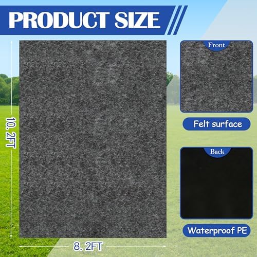Ogrmar 8.2x10.2 FT Outdoor Storage Shed Mat Waterproof Tent Floor Mat Gray - Image 3