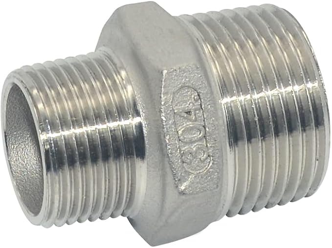 1" x 3/4" Male Threaded Reducing Nipple Fitting/Adapter, Stainless Steel SS304 - Image 3