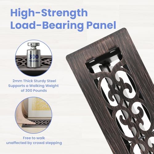 Howeall 2x10 Inches 2 Pack Heavy Duty Walkable Floor Register Easy Adjust Air - Image 2