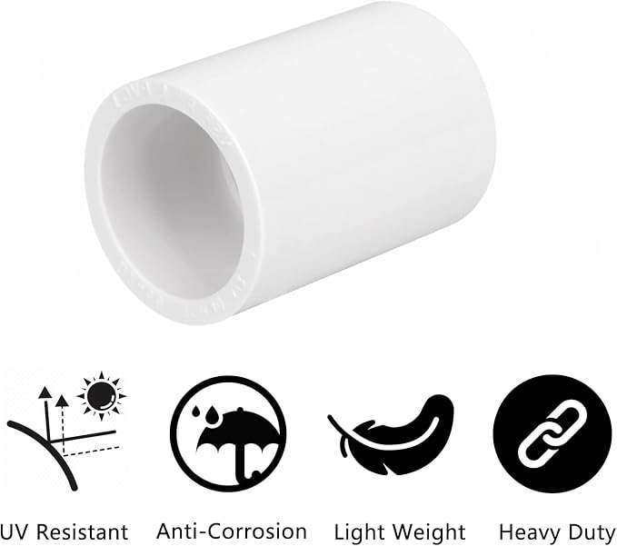 20 Pack 1/2" PVC Pipe Coupling Adapter Pipe Fitting Connector, Furniture Build - Image 3