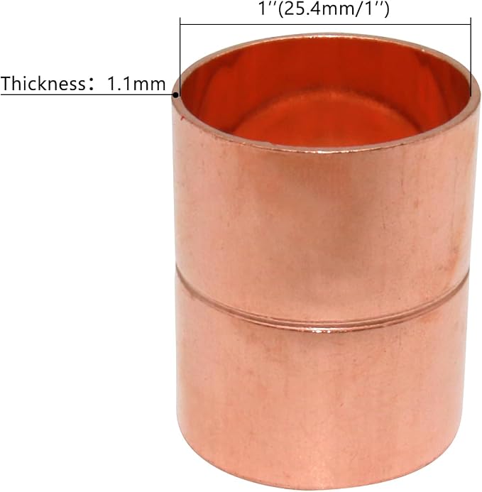 Straight Copper Fittings, 1 Inch ID Copper Pipe Welding Joint - Image 2