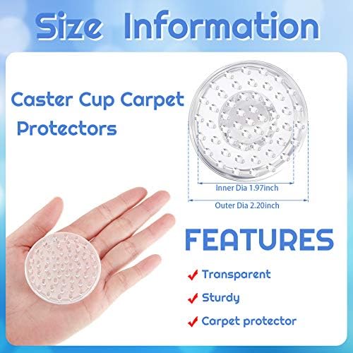 Jetec 8 Pcs Carpet Protectors Furniture Leg Spiked Caster Cups - Image 2