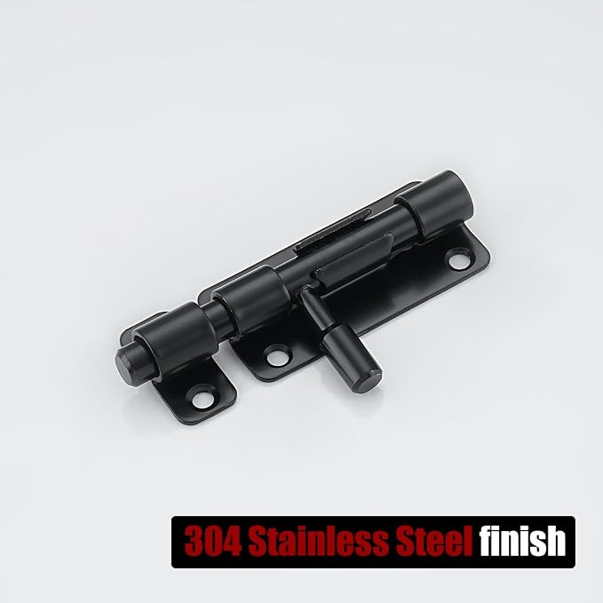 JQK Door Security Slide Latch Lock Barrel Bolt, 304 Stainless Steel Sliding - Image 3