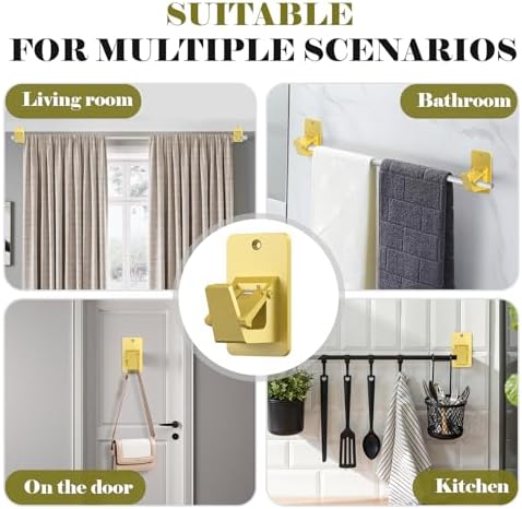 No Drill Curtain Rod Brackets, Universal Curtain Rod Holder, 8 Pack Self - Image 6