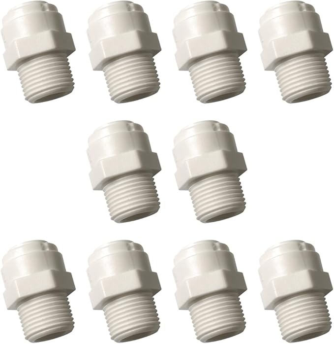 Malida Push to Connect 3/8 Male Connector 3/8 Ro Tube Fitting, 10 Pack | Food by MALIDA