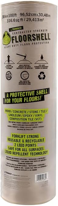 6-Rolls of 38" x 100' Trimaco 12380 FloorShell Heavy Duty Surface Protector by Trimaco