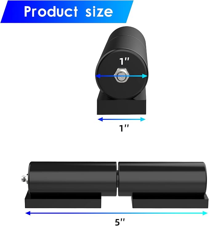 Heavy Duty Gate Hinges 5 Inches- 2 Pack Weld On Install Black Iron Barrel Hinge - Image 2