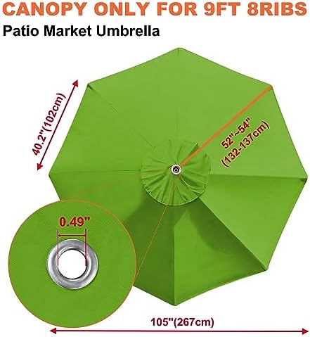 EliteShade USA 9FT Patio Umbrella Replacement Covers 8 Ribs Market Umbrella - Image 3