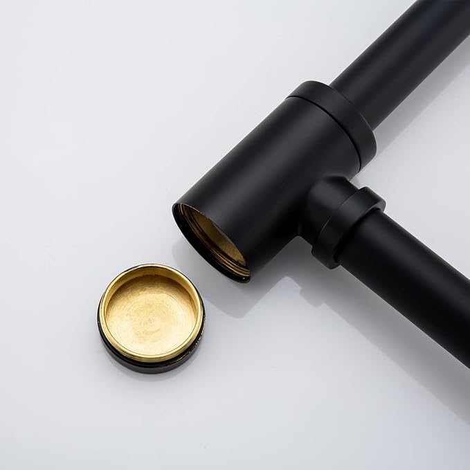 Brass Round Bottle P-Trap 1 1/4, Adjustable Basin Sink Waste Drain Trap Kit - Image 6