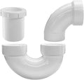 Adjustable White P Trap with Threaded Adapter Ring, 1-1/2" Leak & Odor Proof by LESSO