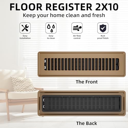 Floor Register 2x10, 4 Pack Floor Vent Covers - Image 4