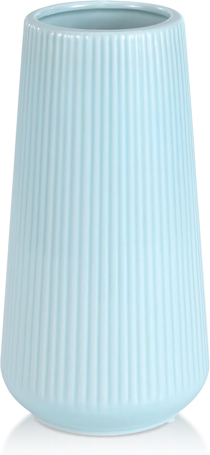 Blue Ceramic Vase, GUKJOB Small Cute Flower Vase by GUKJOB