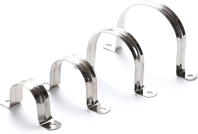4 Pcs 6inch Rigid Pipe Strap, Two Hole Stainless Steel Strap U Bracket - Image 4