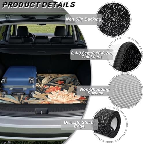 Dragonfly Floral Trunk Mat Universal Waterproof Cargo Liner Heavy Duty Non-Slip - Image 6