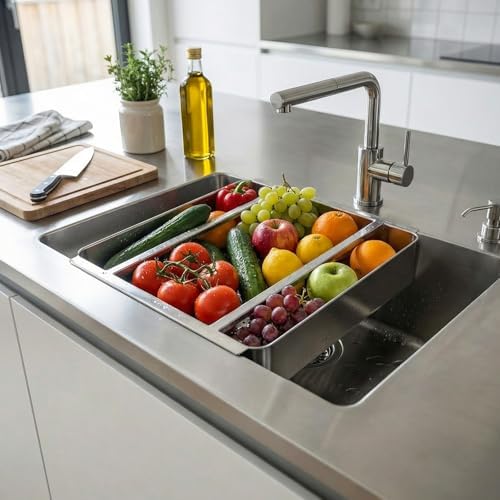 Tuanse Pre Rinse Basket with Stainless Steel Slides Commercial Strainer Basket - Image 7