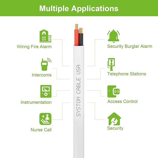 Syston 16/2 Fire Alarm Security Cable, Stranded Copper, Plenum-Rated CL3P - Image 6