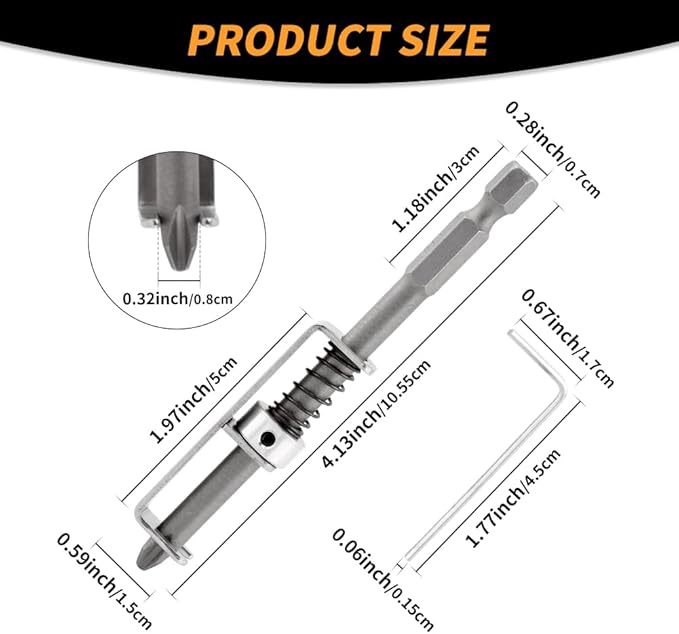 2Pcs Spring-loaded Screw Holder Bit, Scalable Screw Drive Guide Drill Bit Tip - Image 2