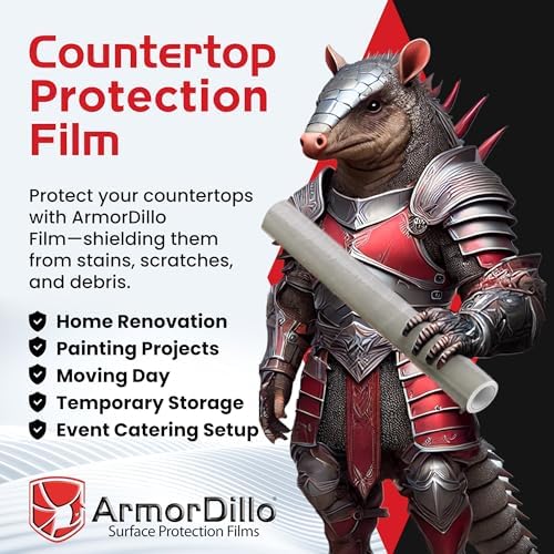 ArmorDillo Countertop Protection Film w Free Knife. Clear Self Adhesive Surface - Image 2