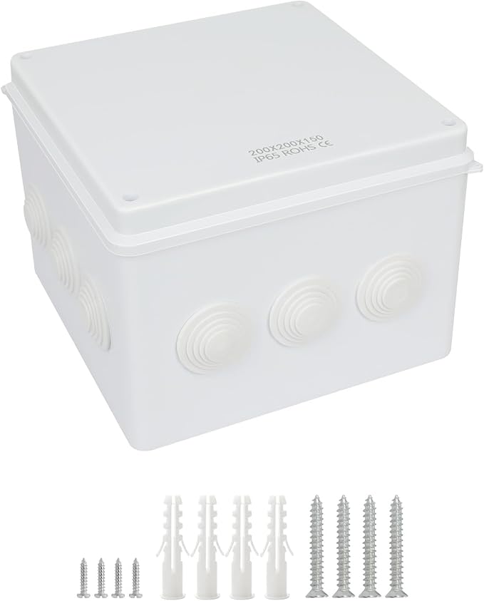 Junction Box, ABS Plastic IP65 Waterproof and Dustproof, Universal Electrical by LeMotech