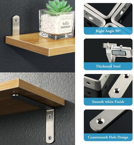 Alise 6Pcs Floating Shelf Brackets, 5x3in Heavy Duty L Bracket - Image 5
