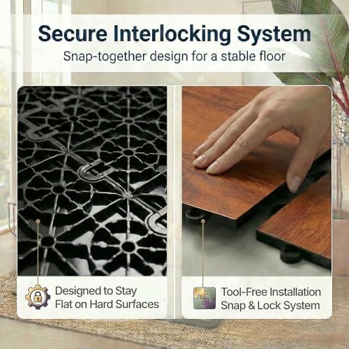 Flooring Inc's 3/8" Thick Interlocking Lightweight Plastic Practice Dance Floor - Image 6