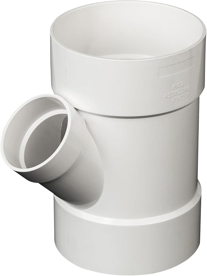 4"X4"X2" PVC 45 Degree Wye DWV Sanitary Drain Waste Reducer Y-TEE white | Vent by Unknown