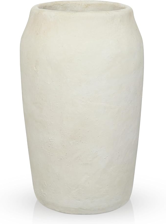 Briful 12'' Large Ceramic Rustic Vases Shabby Vintage Textured, 4.36'' Wide by Briful