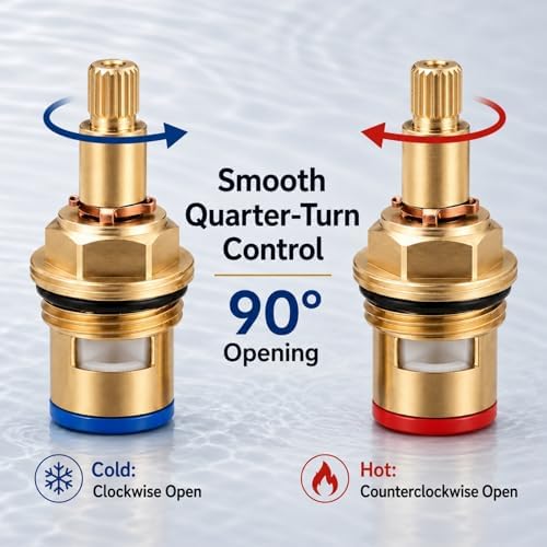 Brass Faucet Cartridge Replacement Kit M20 x 1.5 Ceramic Valve Pair - Image 4