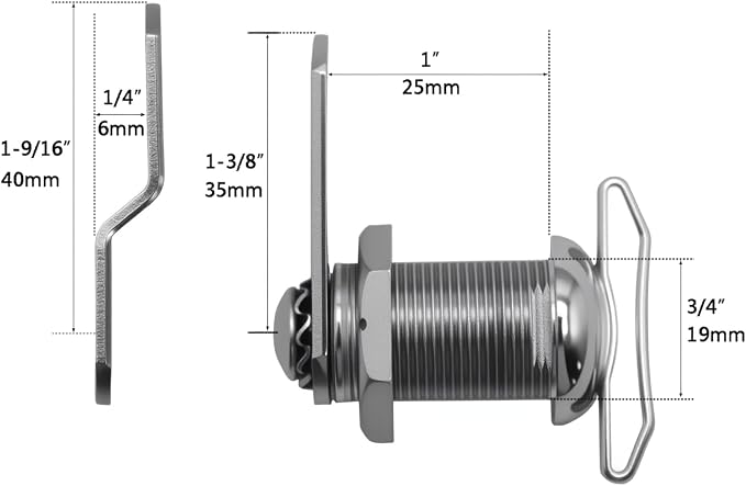 WOOCH 1" Thumb Operated Offset Cam Lock, RV Compartment Latch, Non-Locking - Image 3
