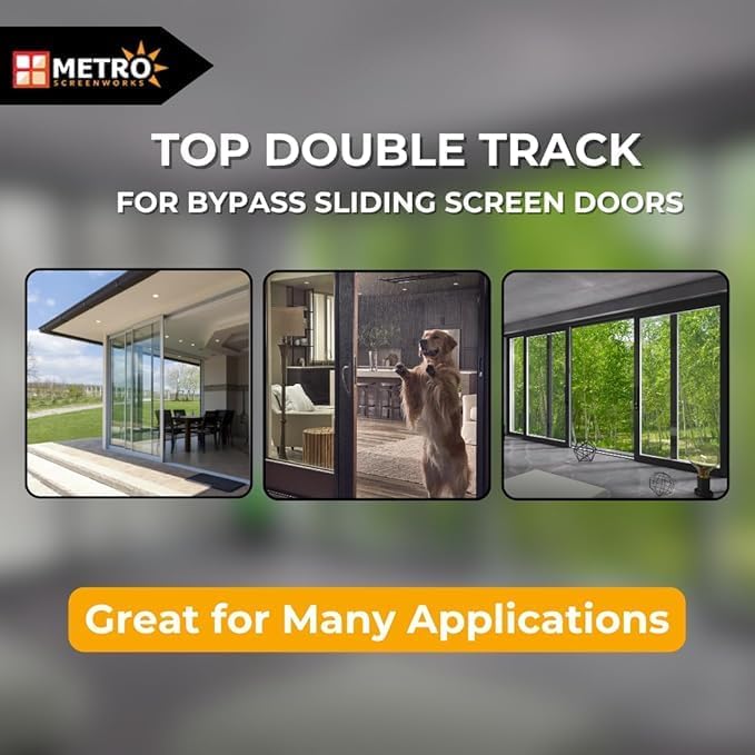 Top Double Channel Track for Bypass & French Sliding Screen Doors, Aluminum | - Image 5
