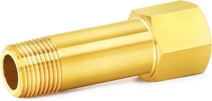 ChillWaves Brass Pipe Fitting, Long Nipple Pipe 1" NPT Male x 1" NPT Female by VisittheCHILLWAVES
