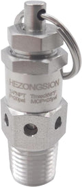 1/4" NPT Adjustable Pressure Relief Valve SS304 Stainless Steel PRV Safety Valve by HEZONGSION