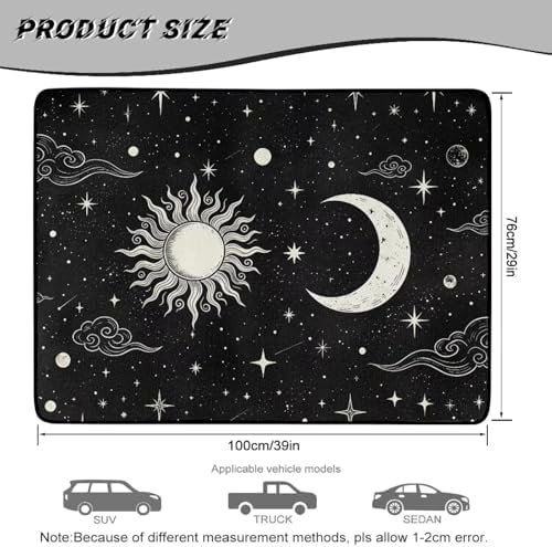 Celestial Sun Moon Trunk Mat Universal Waterproof Cargo Liner Heavy Duty - Image 7