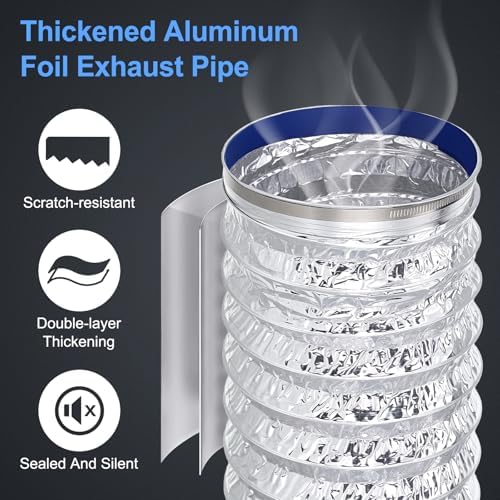 7 Inch Flexible Ducting 5FT, Double-Layer Aluminum Dryer Vent Hose, Heavy Duty - Image 5