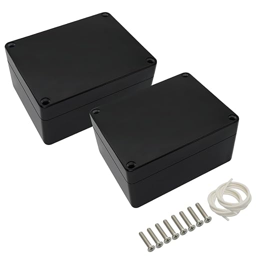ABS Plastic Electrical Project Case Power Junction Box, Project Box Black 4.5" by LeMotech