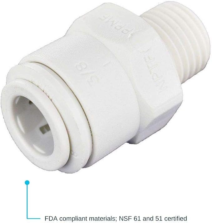 John Guest 3/8 Inch OD x 1/4 Inch NPT Male Connector, Push to Connect Plastic - Image 2